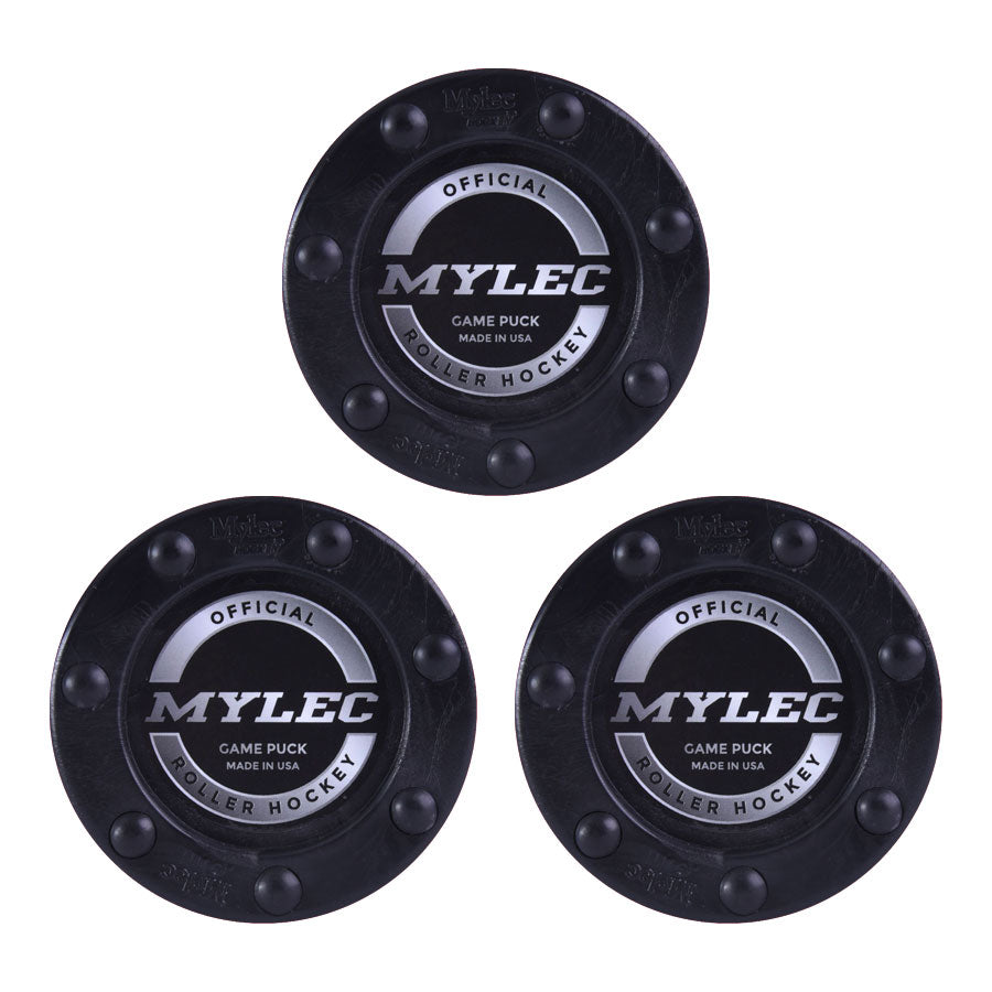 Official Roller Hockey Game Puck – Black – 3 Pack
