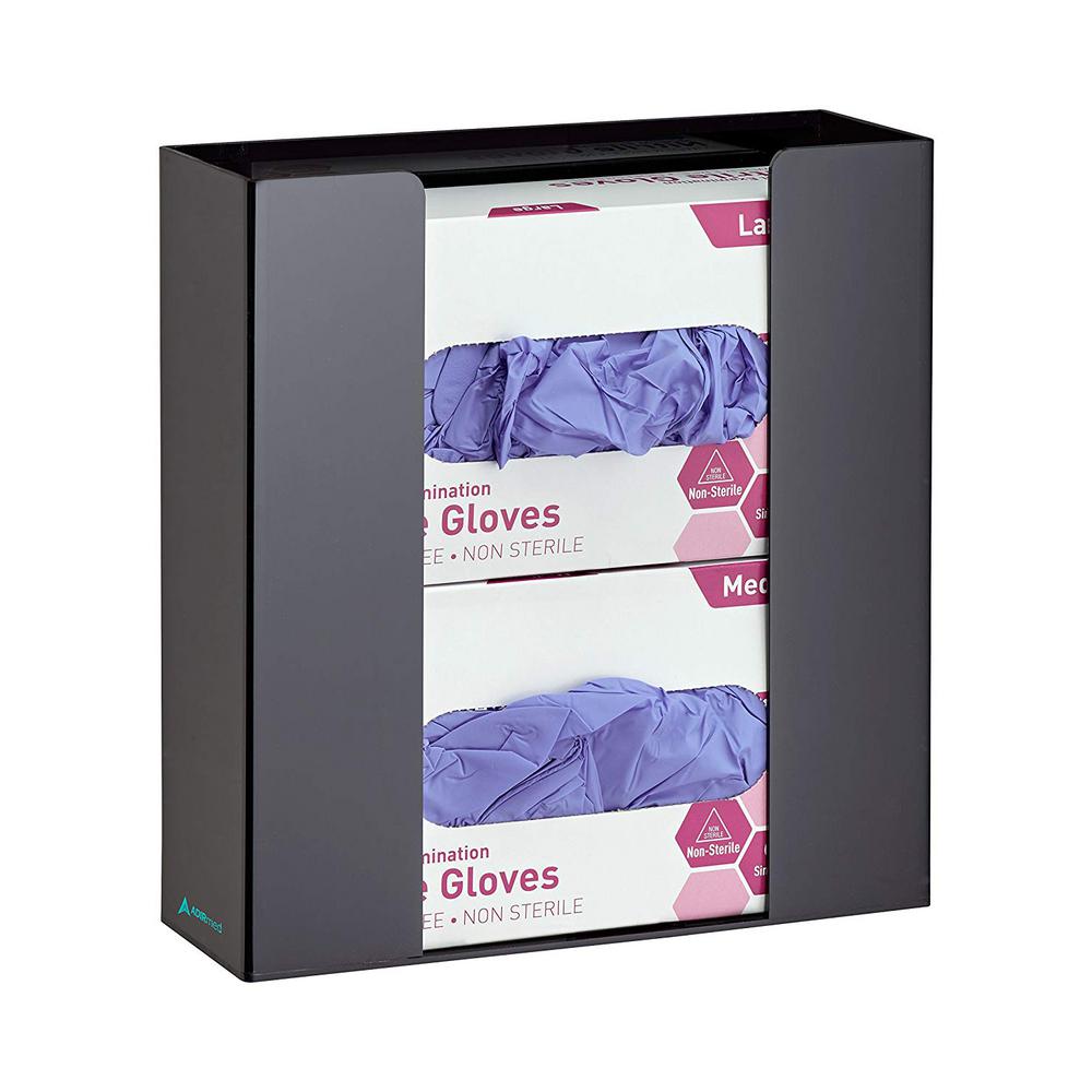Double Box Capacity Acrylic Black Glove Dispenser 2 Pack
