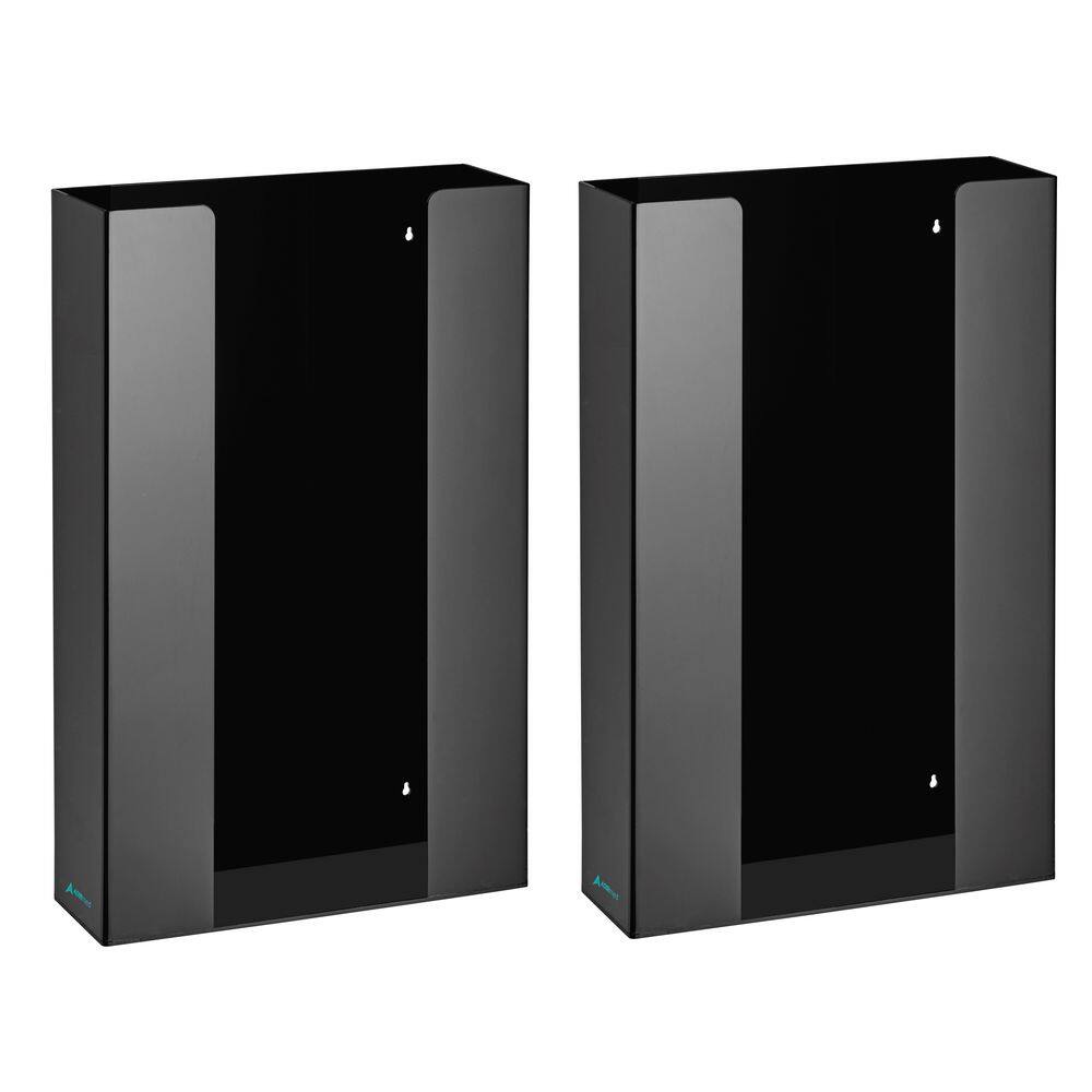 Triple Box Capacity Acrylic Black Glove Dispenser 2 Pack