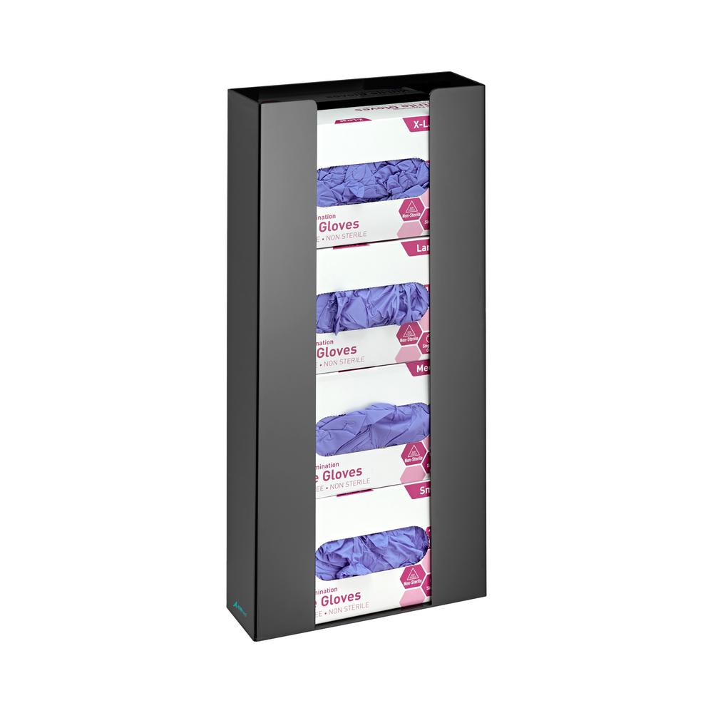 Quad Box Capacity Acrylic Black Glove Dispenser