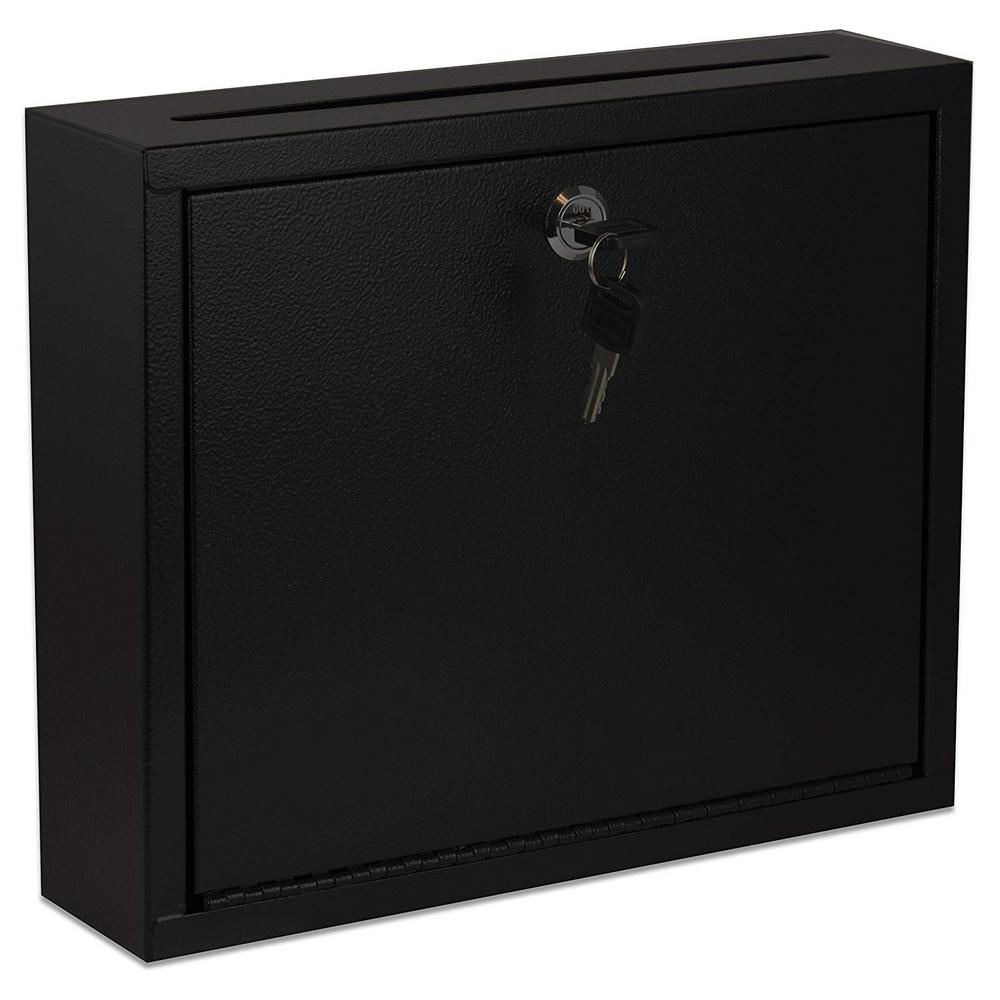 Large Size Black Steel Multi-Purpose Drop Box with Suggestion Cards