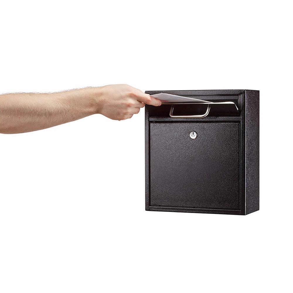 Medium Ultimate Black Wall Mounted Mail Box with Suggestion Cards