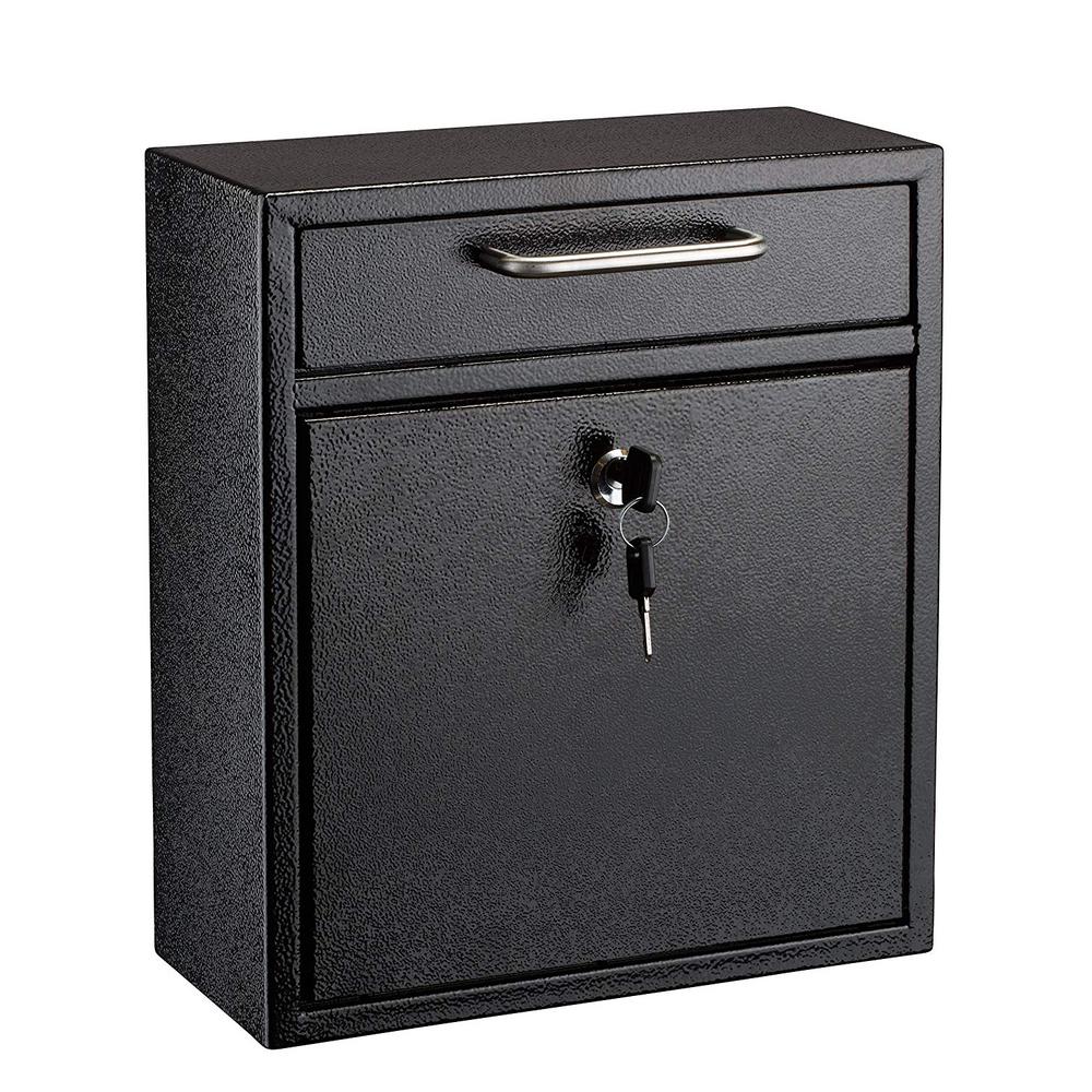 Medium Ultimate Black Wall Mounted Mail Box with Suggestion Cards