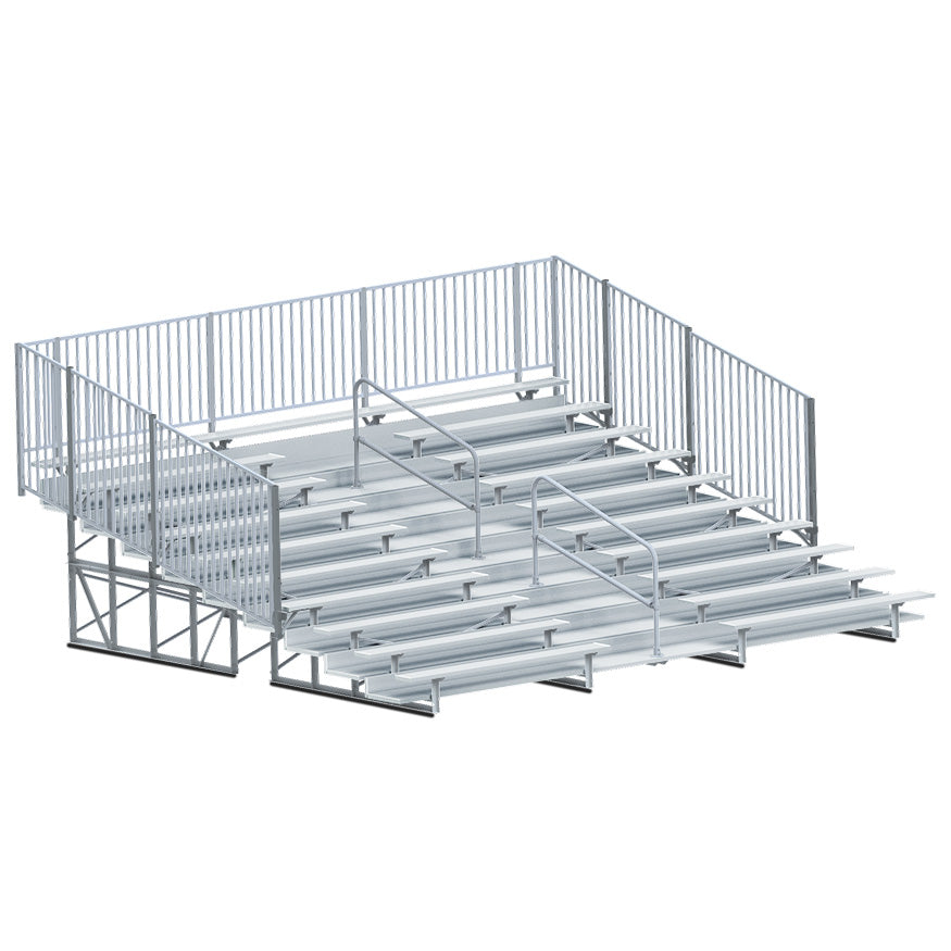 Bleacher - 21 ft. (10 Row - Double Foot Plank with Guard Rail & Aisle) - Enclosed