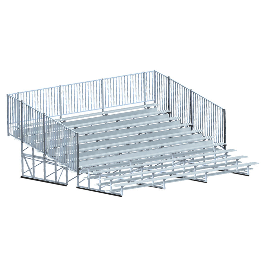 Bleacher - 21 ft. (10 Row - Single Foot Plank with Guard Rail) - Enclosed