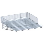 Bleacher - 27 ft. (10 Row - Double Foot Plank with Guard Rail & Aisle) - Enclosed