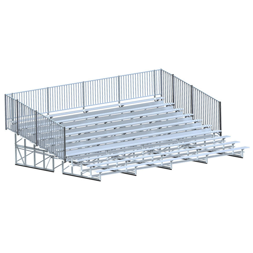 Bleacher - 27 ft. (10 Row - Single Foot Plank with Guard Rail) - Enclosed