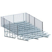 Bleacher - 15 ft. (10 Row - Single Foot Plank with Guard Rail) - Enclosed