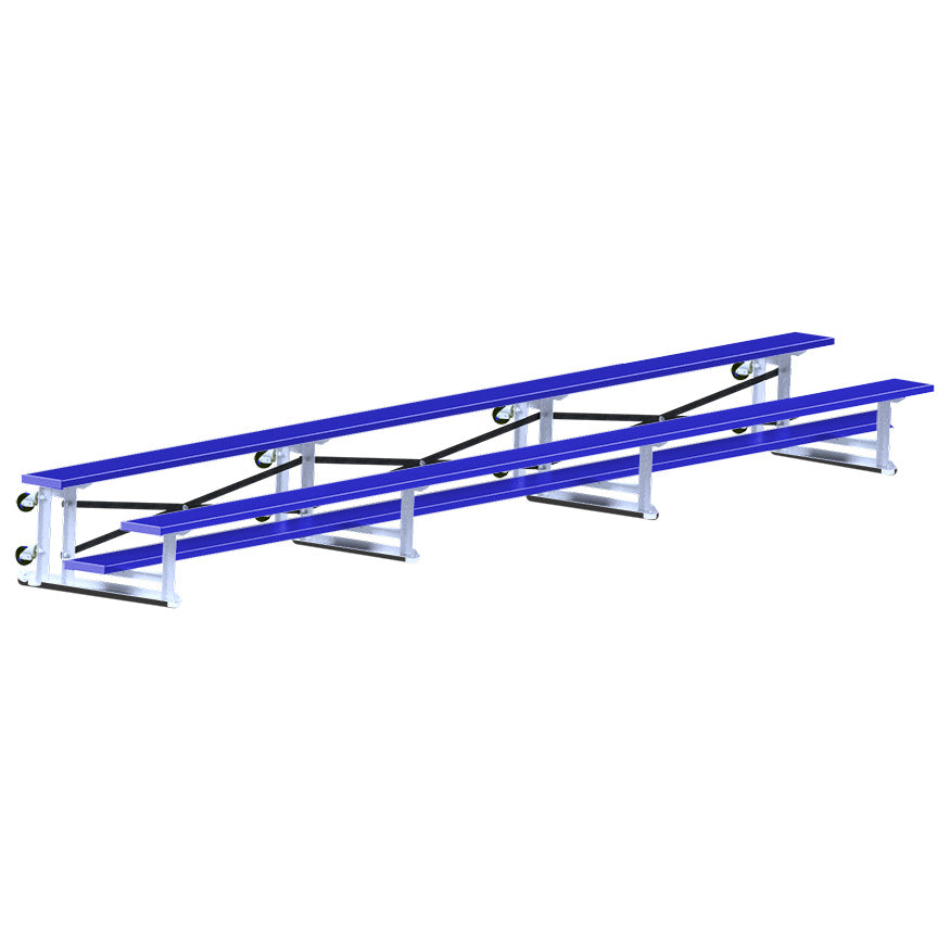 Bleacher - 21 ft. (2 Row - Single Foot Plank) - Tip & Roll  (Powder Coated)