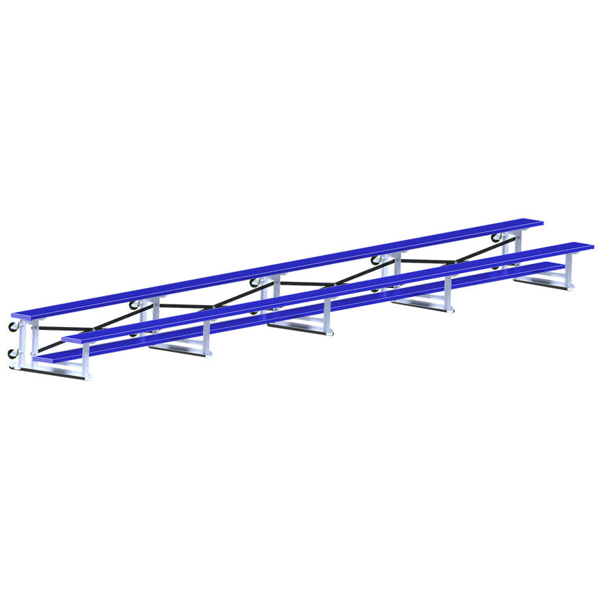 Bleacher - 27 ft. (2 Row - Single Foot Plank) - Tip & Roll  (Powder Coated)