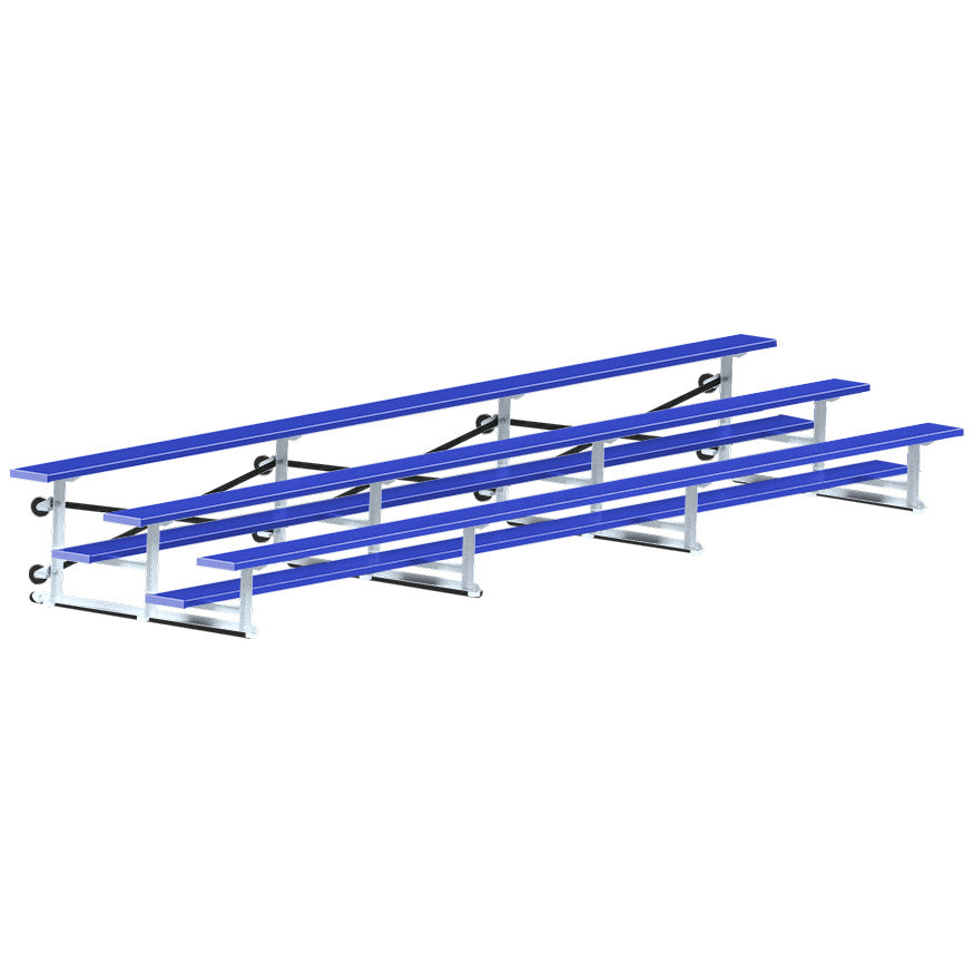 Bleacher - 21 ft. (3 Row - Single Foot Plank) - Tip & Roll  (Powder Coated)
