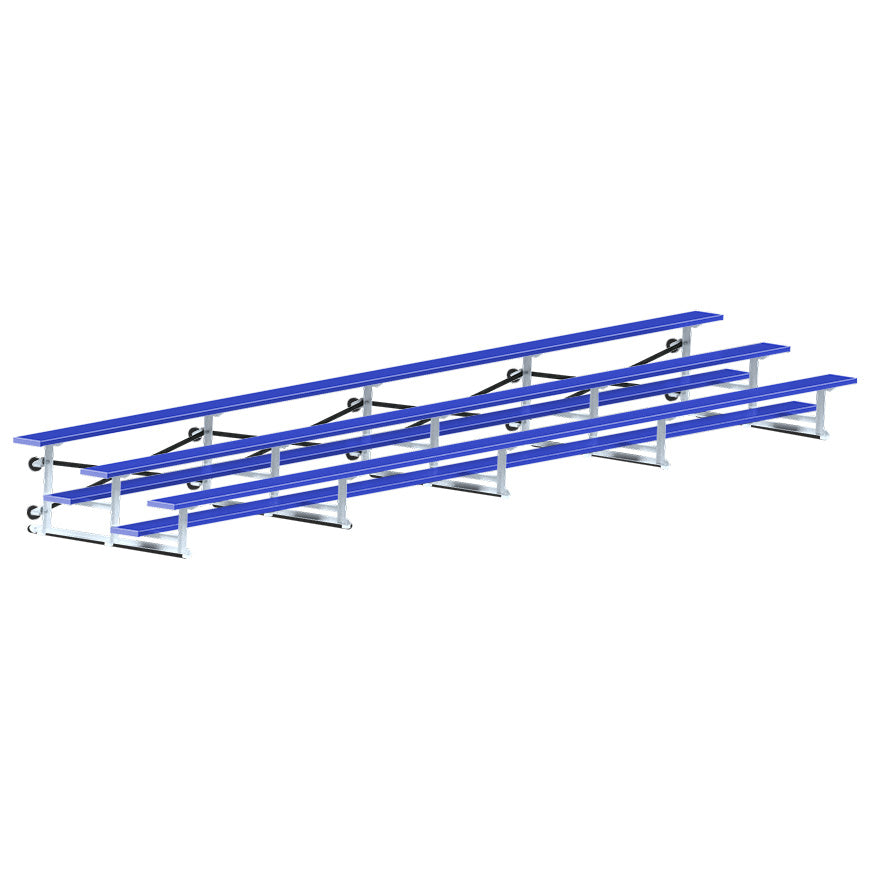 Bleacher - 27 ft. (3 Row - Single Foot Plank) - Tip & Roll  (Powder Coated)