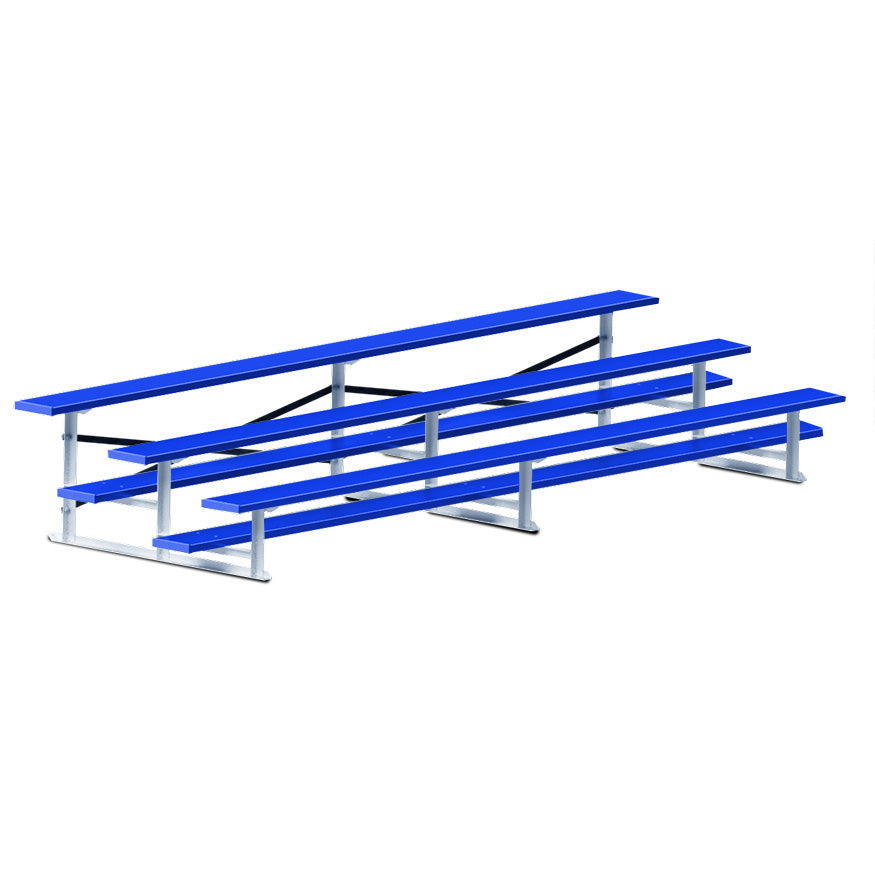 Bleacher - 15 ft. (3 Row - Single Foot Plank) - All Aluminum  (Powder Coated)