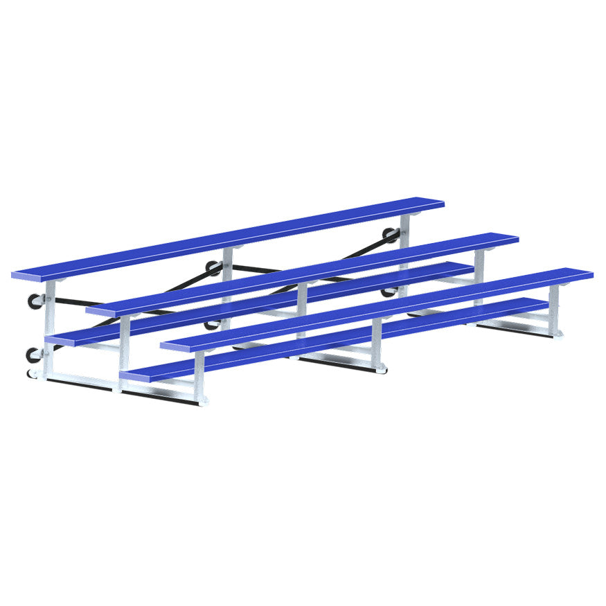 Bleacher - 15 ft. (3 Row - Single Foot Plank)  - Tip & Roll  (Powder Coated)