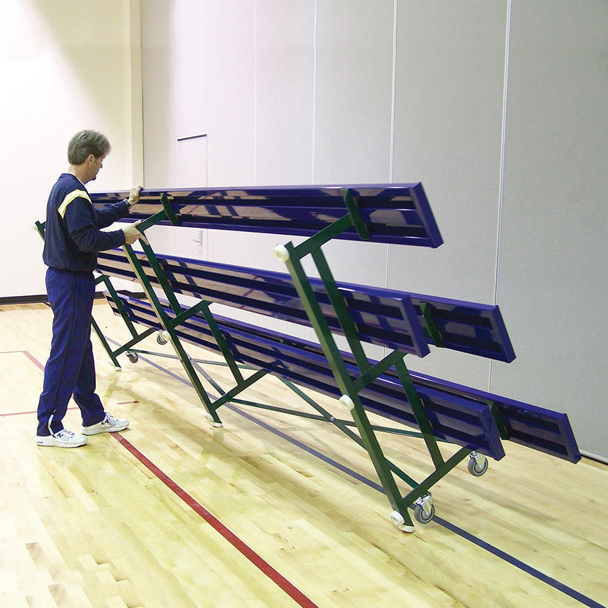 Bleacher - 21 ft. (4 Row - Single Foot Plank) - Tip & Roll  (Powder Coated)