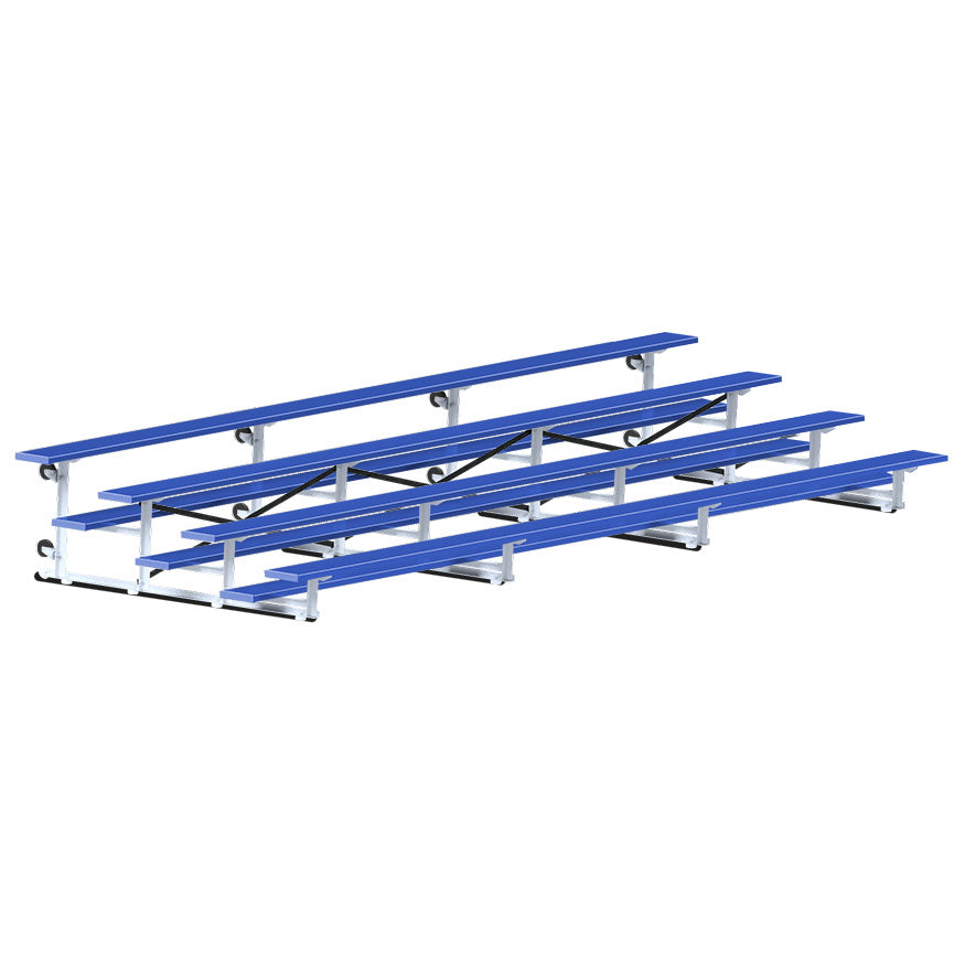 Bleacher - 21 ft. (4 Row - Single Foot Plank) - Tip & Roll  (Powder Coated)
