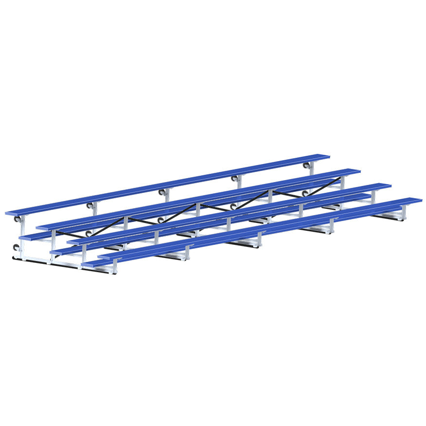 Bleacher - 27 ft. (4 Row - Single Foot Plank) - Tip & Roll  (Powder Coated)