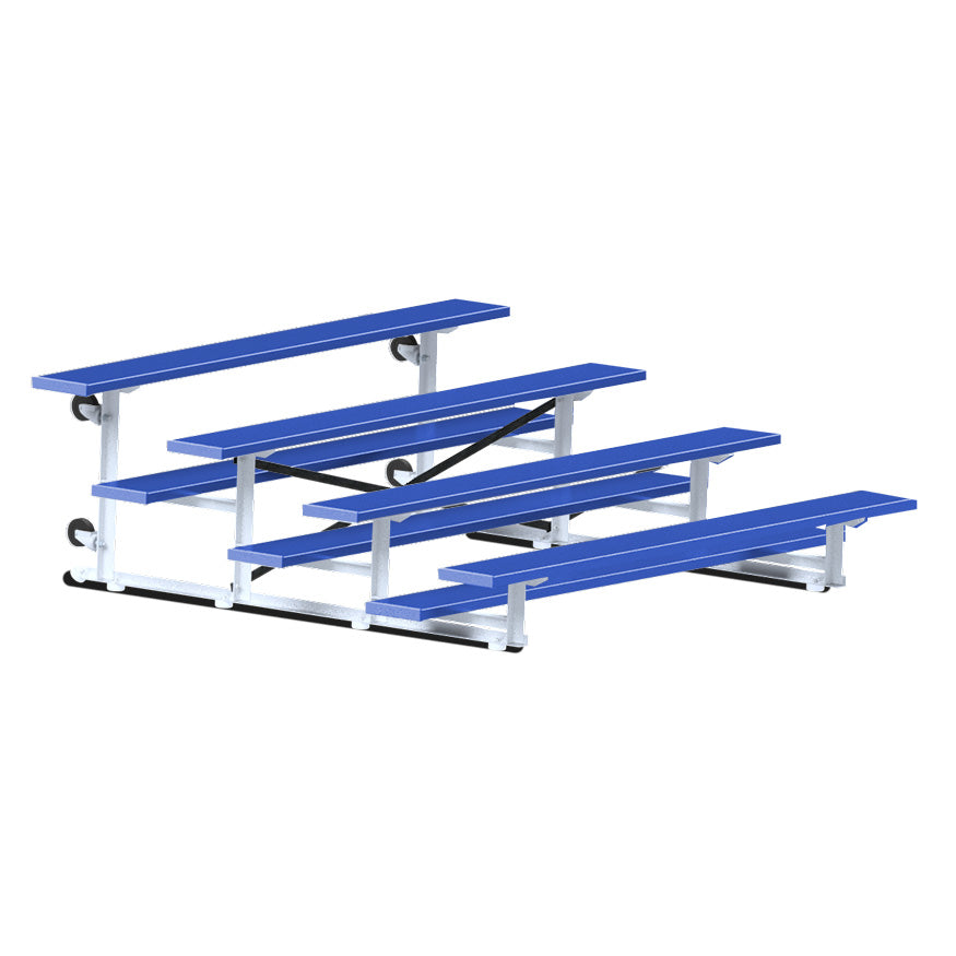 Bleacher - 7-1/2 ft. (4 Row - Single Foot Plank) - Tip & Roll  (Powder Coated)
