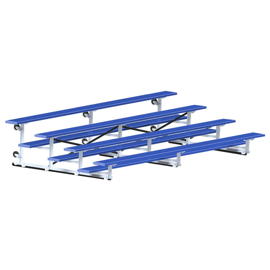 Bleacher - 15 ft. (4 Row - Single Foot Plank) - Tip & Roll  (Powder Coated)