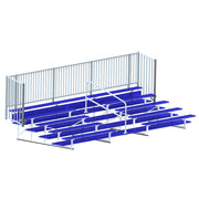 Bleacher - 21 ft. (5 Row - Double Foot Plank with Guard Rail & Aisle) - Enclosed  (Powder Coated)