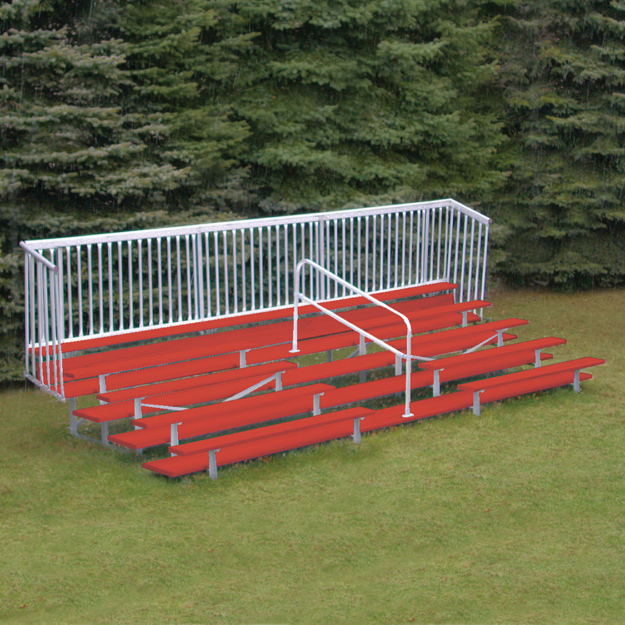 Bleacher - 21 ft. (5 Row - Double Foot Plank with Guard Rail & Aisle) - Enclosed  (Powder Coated)