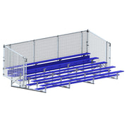 Bleacher - 21 ft. (5 Row - Single Foot Plank with Chain Link Rail) - Enclosed  (Powder Coated)