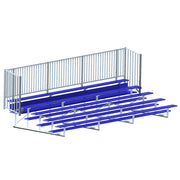 Bleacher - 21 ft. (5 Row - Single Foot Plank with Guard Rai) - Enclosed  (Powder Coated)