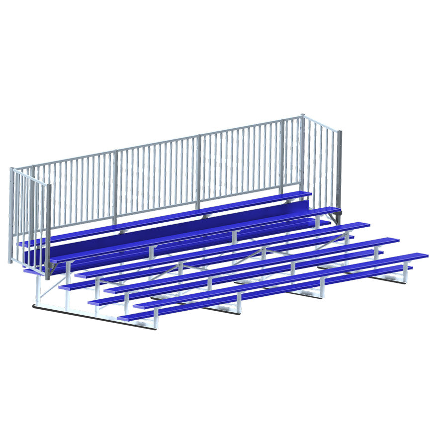 Bleacher - 21 ft. (5 Row - Single Foot Plank with Guard Rai) - Enclosed  (Powder Coated)