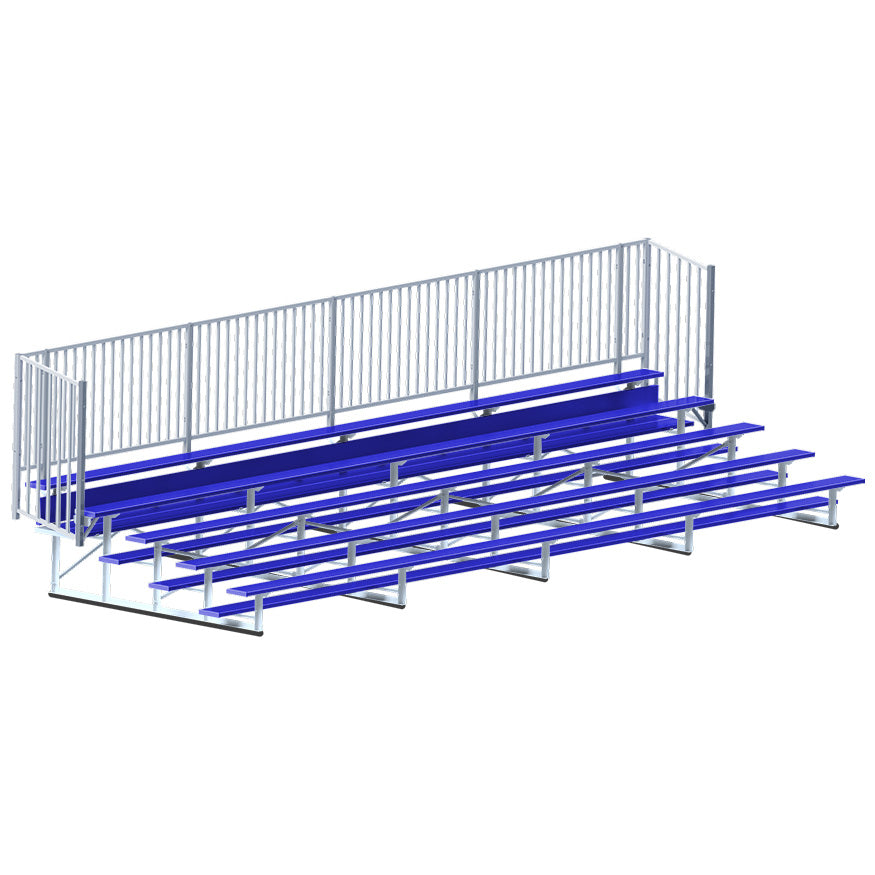 Bleacher - 27 ft. (5 Row - Single Foot Plank with Guard Rail) - Enclosed  (Powder Coated)