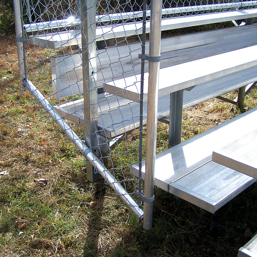 Bleacher - 21 ft. (5 Row - Single Foot Plank with Chain Link Rail) - Enclosed  (Powder Coated)