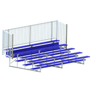 Bleacher - 15 ft. (5 Row - Single Foot Plank, with Guard Rail) - Enclosed  (Powder Coated)