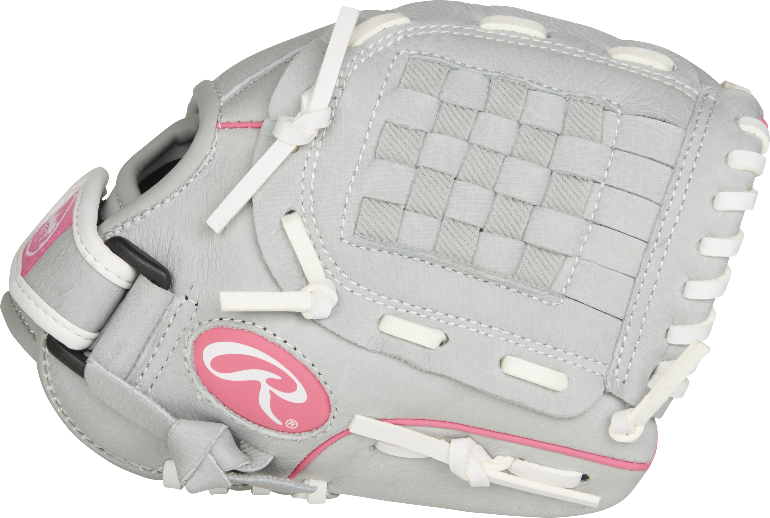 Rawlings Sure Catch Youth Series 10-Inch Softball Glove - Right Hand Thrower - Gray/Pink