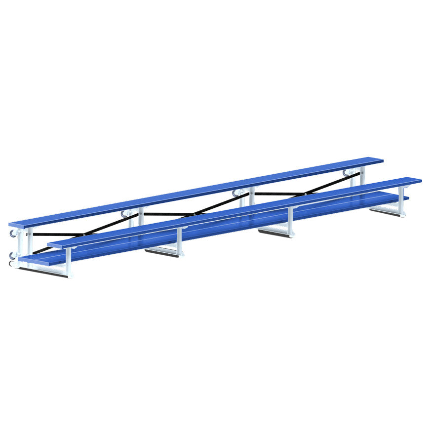 Bleacher - 21 ft. (2 Row - Double Foot Plank) - Tip & Roll  (Powder Coated)