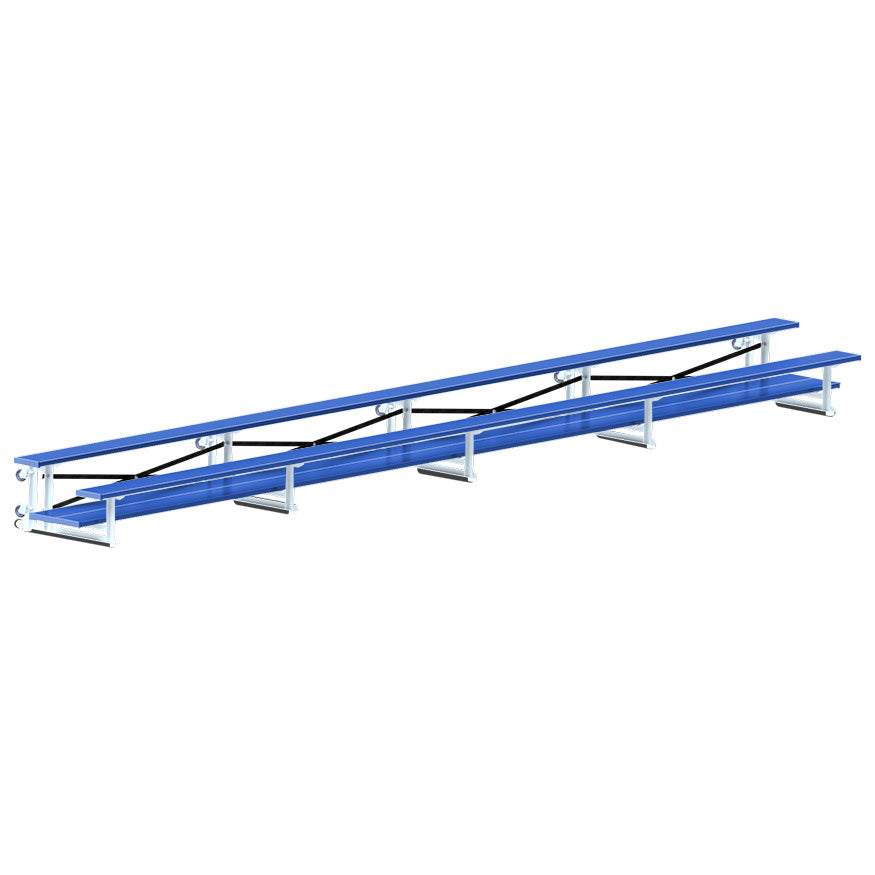 Bleacher - 27 ft. (2 Row - Double Foot Plank) - Tip & Roll  (Powder Coated)