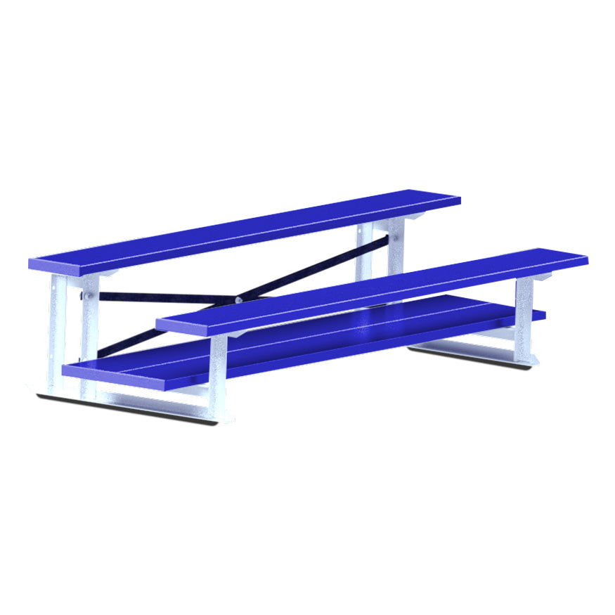 Bleacher - 7-1/2 ft. (2 Row - Double Foot Plank) - All Aluminum  (Powder Coated)