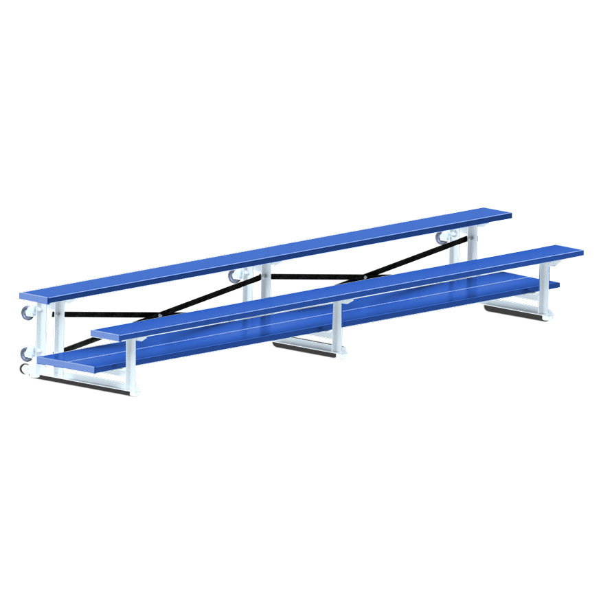 Bleacher - 15 ft. (2 Row - Double Foot Plank) - Tip & Roll  (Powder Coated)
