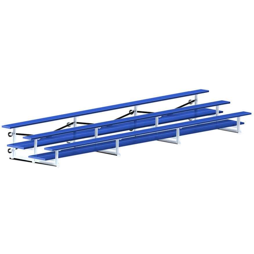 Bleacher - 21 ft. (3 Row - Double Foot Plank) - Tip & Roll  (Powder Coated)