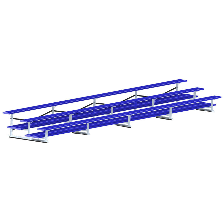Bleacher - 27 ft. (3 Row - Double Foot Plank) - All Aluminum  (Powder Coated)