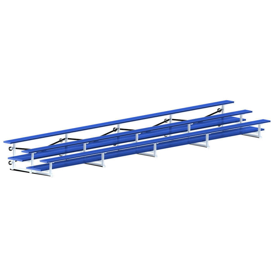Bleacher - 27 ft. (3 Row - Double Foot Plank) - Tip & Roll  (Powder Coated)