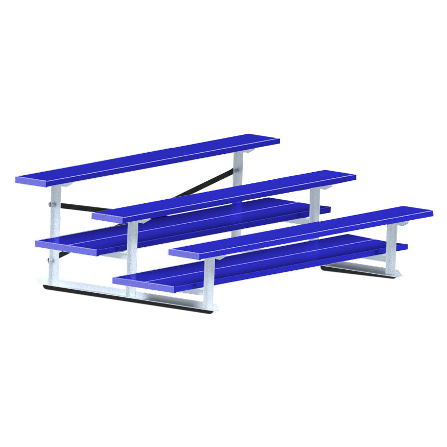 Bleacher - 7-1/2 ft. (3 Row - Double Foot Plank) - All Aluminum  (Powder Coated)