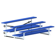 Bleacher - 7-1/2 ft. (3 Row - Double Foot Plank) - Tip & Roll  (Powder Coated)