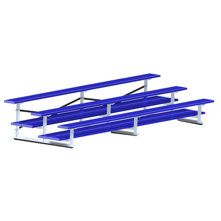 Bleacher - 15 ft. (3 Row - Double Foot Plank) - All Aluminum  (Powder Coated)