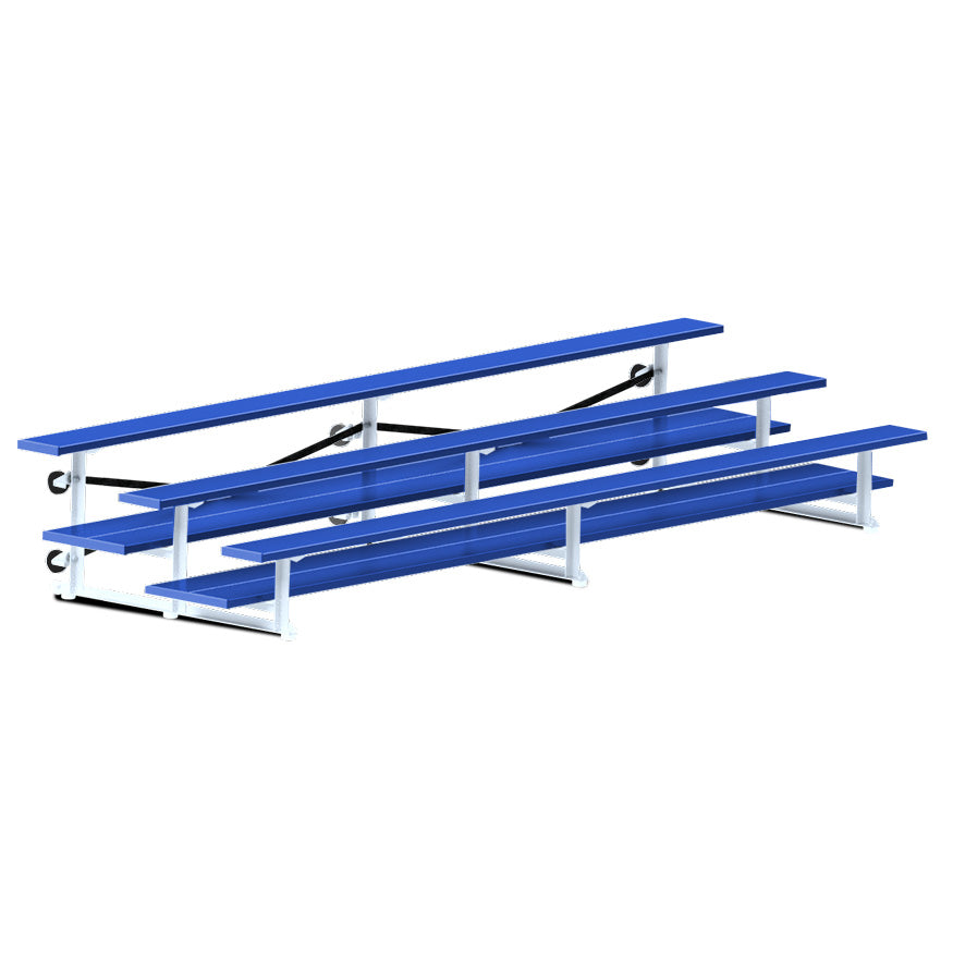 Bleacher - 15 ft. (3 Row - Double Foot Plank) - Tip & Roll  (Powder Coated)