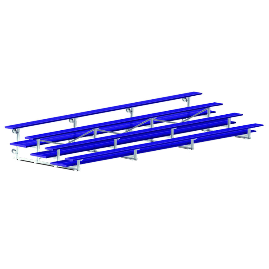 Bleacher - 21 ft. (4 Row - Double Foot Plank) - Tip & Roll  (Powder Coated)