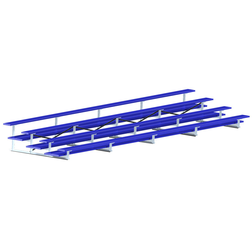 Bleacher - 27 ft. (4 Row - Double Foot Plank) - All Aluminum  (Powder Coated)
