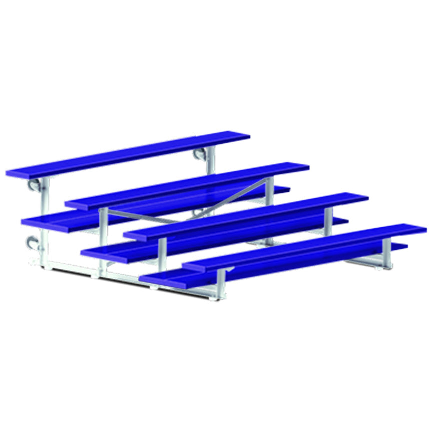 Bleacher - 7-1/2 ft. (4 Row - Double Foot Plank) - Tip & Roll  (Powder Coated)