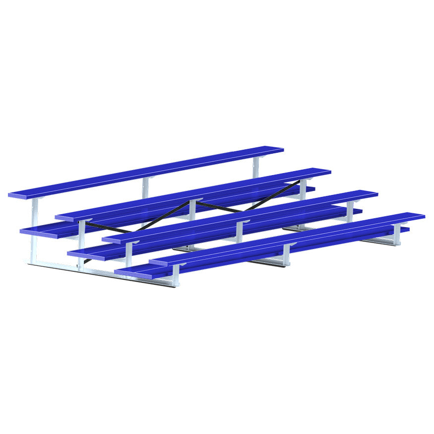 Bleacher - 15 ft. (4 Row - Double Foot Plank) - All Aluminum  (Powder Coated)