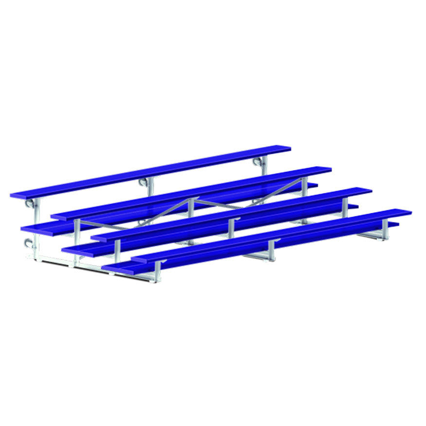 Bleacher - 15 ft. (4 Row - Double Foot Plank) - Tip & Roll  (Powder Coated)