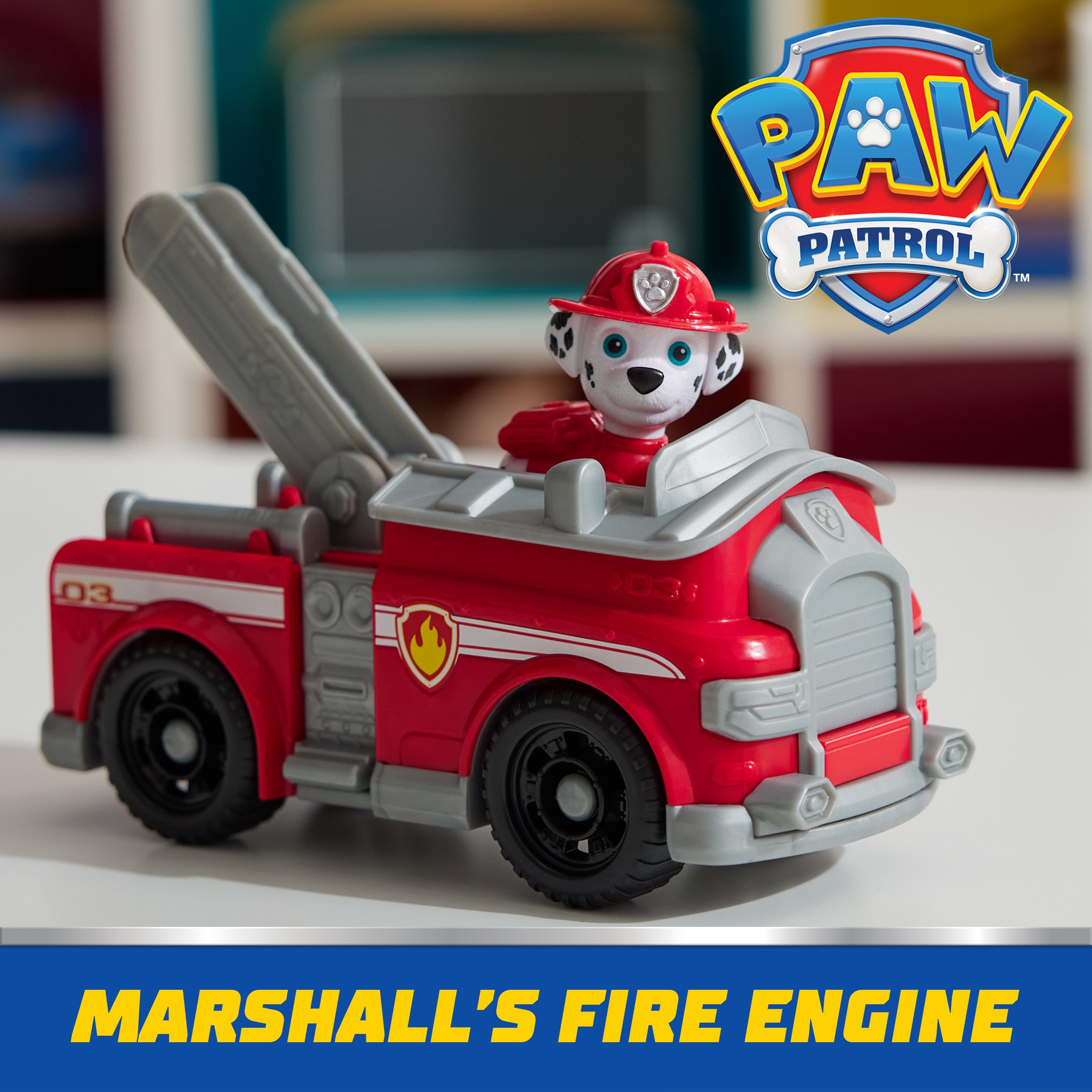 PAW Patrol, Marshall’s Firetruck, Toy Vehicle with Collectible Action Figure, Sustainably Minded Kids Toys for Boys & Girls Ages 3 and Up