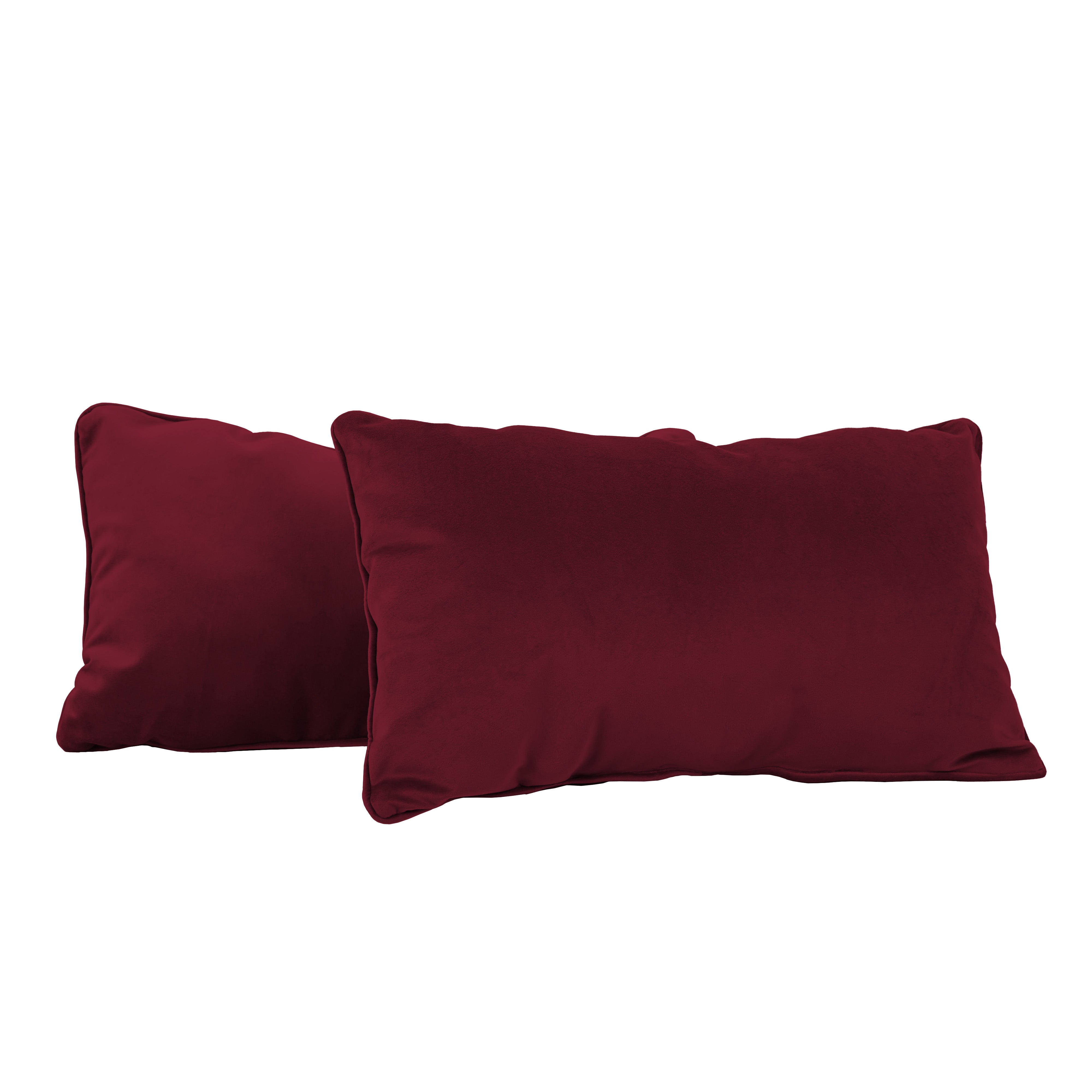 12" x 20" Rectangle Lumbar Microfiber Pillow with Piping, 2-Piece - Bordeaux